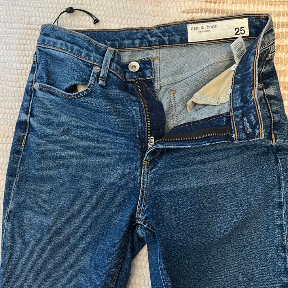 Rag & Bone High Waist Flared Split Hem Jeans - image 4